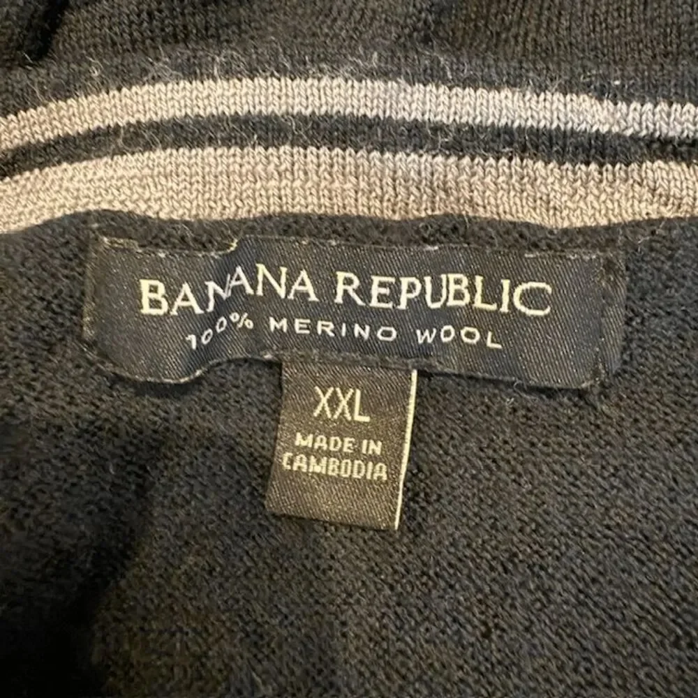 Banana Republic‎ Merino Wool Sweater (100% Merino Wool Crewneck) Black XXL